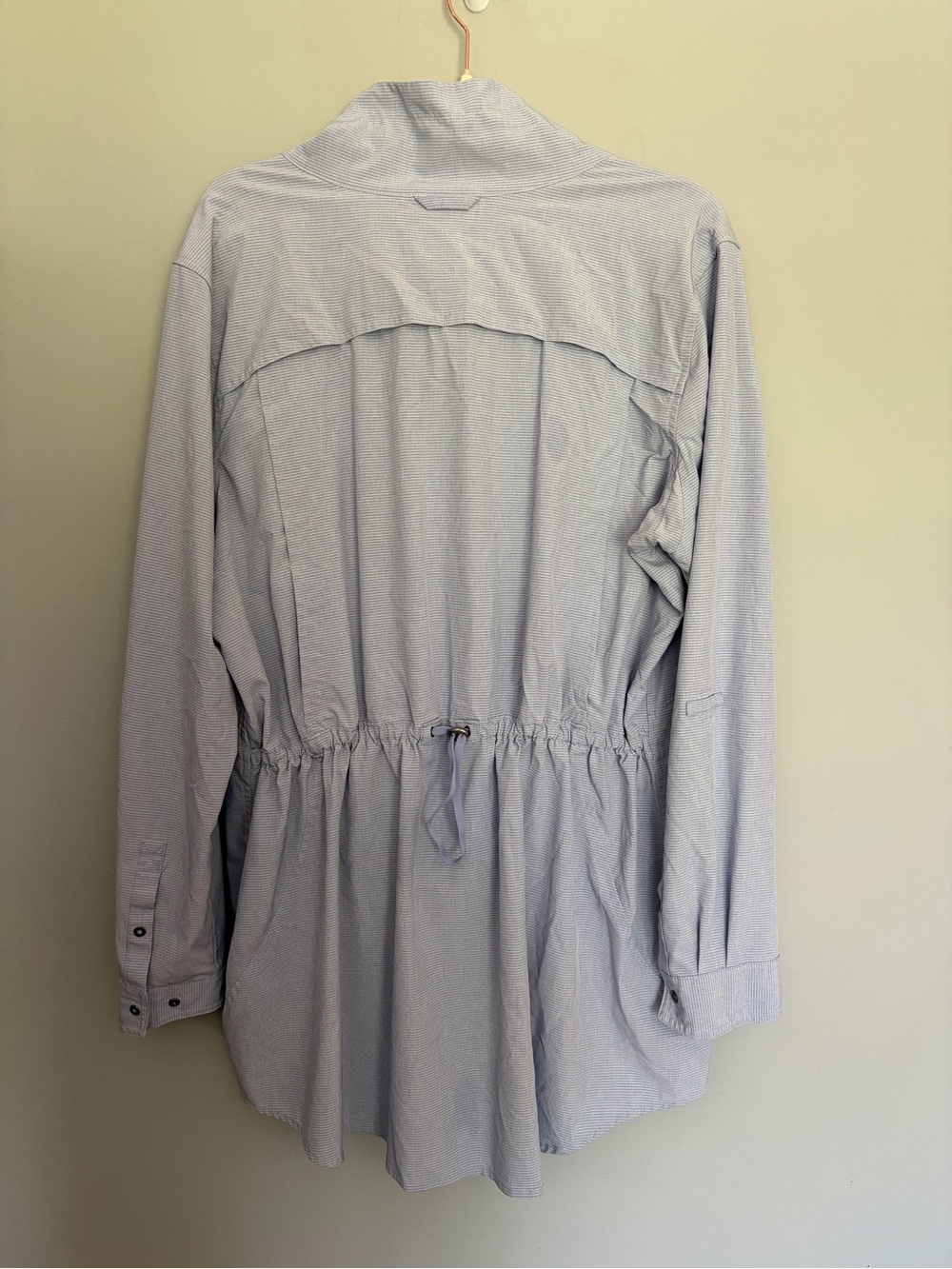 Duluth Trading Co UPF Tunic Women’s XL Nine to Fine Blue Stripe Sun Protection - Picture 10 of 15